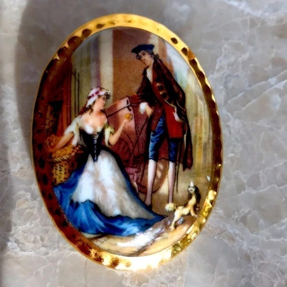 18k gold pin Louis xv​‎